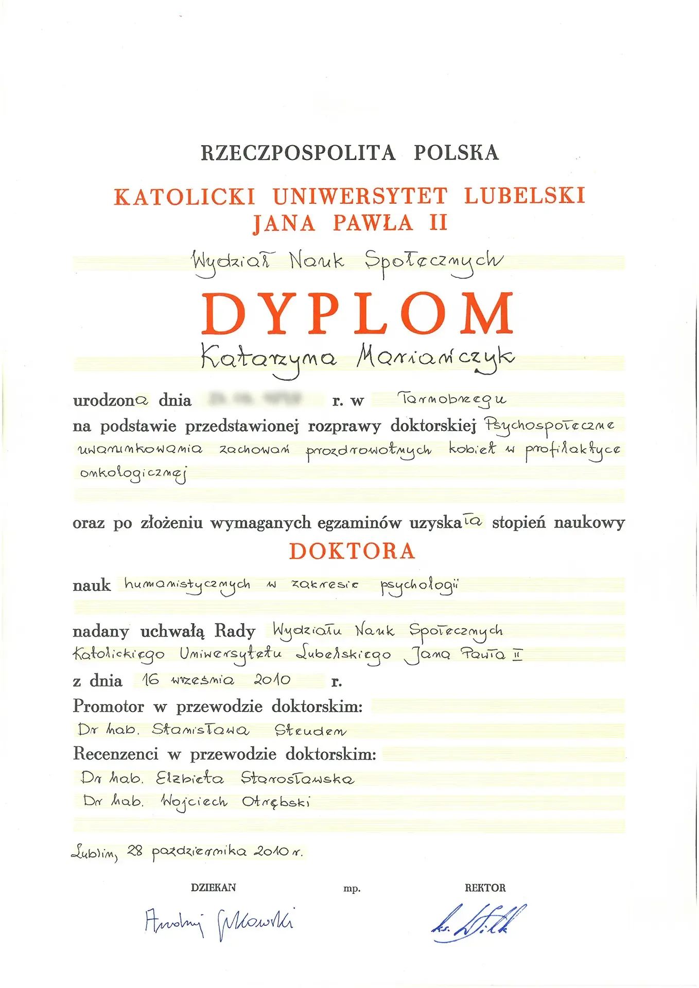 Stopień naukowy doktora nauk medycznych