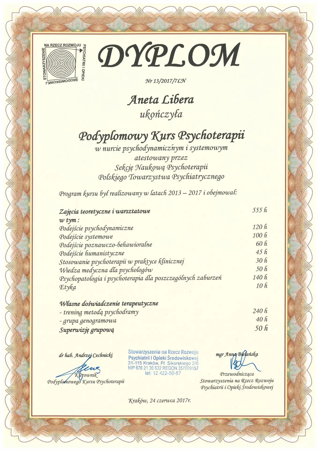 Podyplomowy Kurs Psychoterapii 